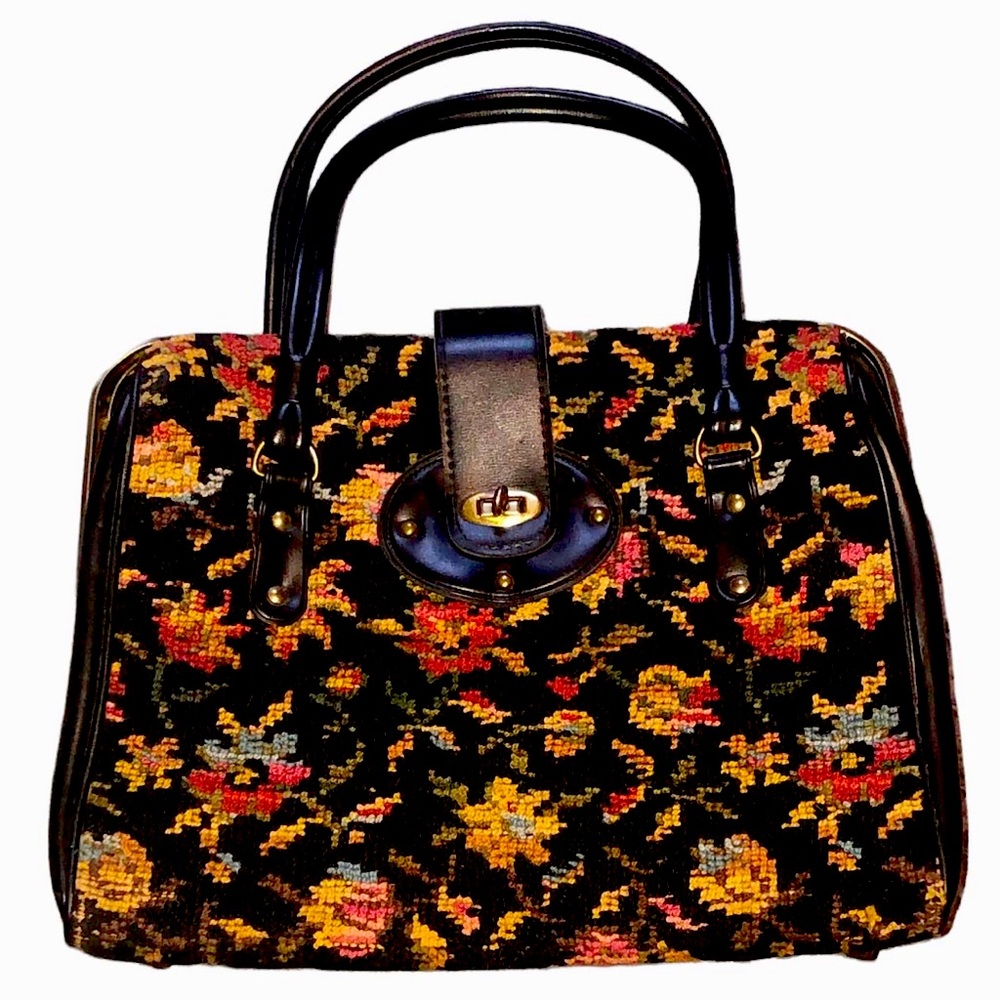 Large tapestry satchel.